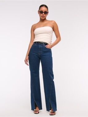 High Rise 90s Relaxed Split-Vent Hem Jean - Abercrombie